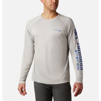Columbia Muške Majice S Kapuljačom - PFG Terminal Tackle Heather Long Sleeve Sive Plave | TYJV-39751
